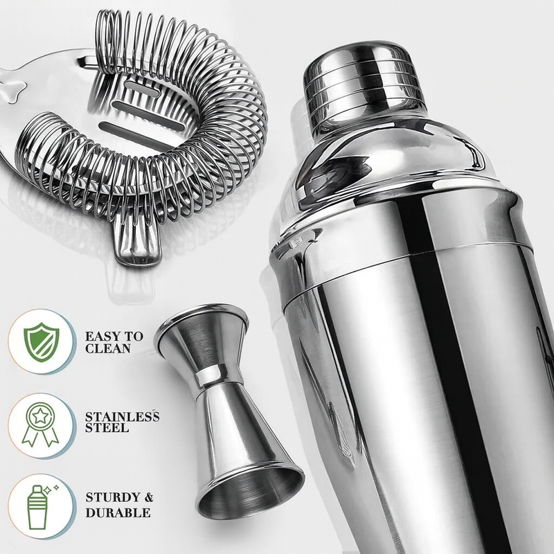 Kit Coqueteleira Profissional em Aço Inox