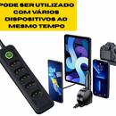 Extensão Elétrica com 5 Tomadas e Botão Liga/Desliga