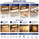 Luminária de Leitura Magnética Barra LED Recarregável