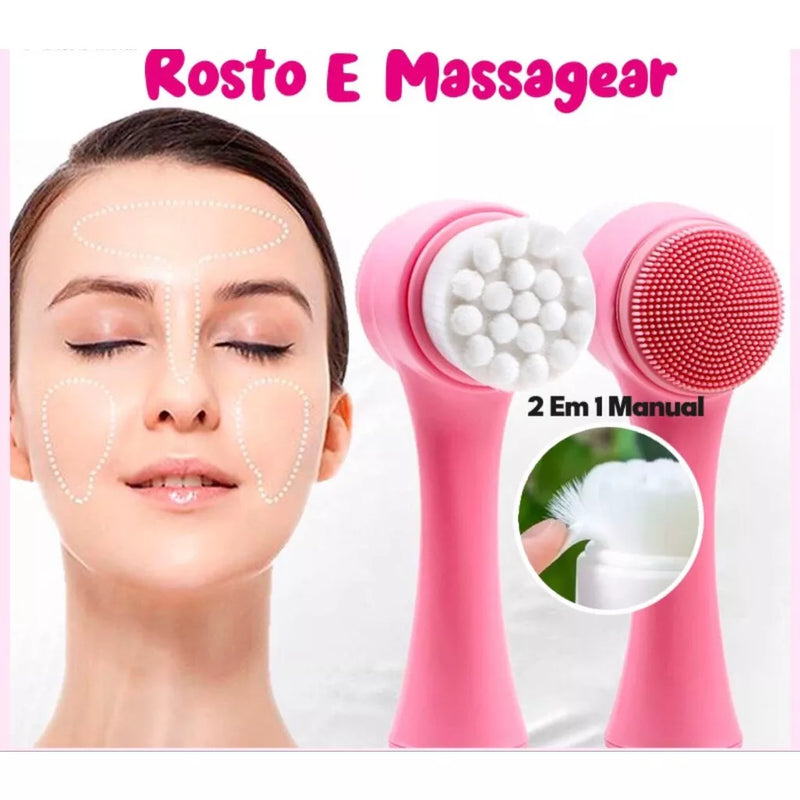 Escova de Limpeza de Pele Facial 2 Em 1